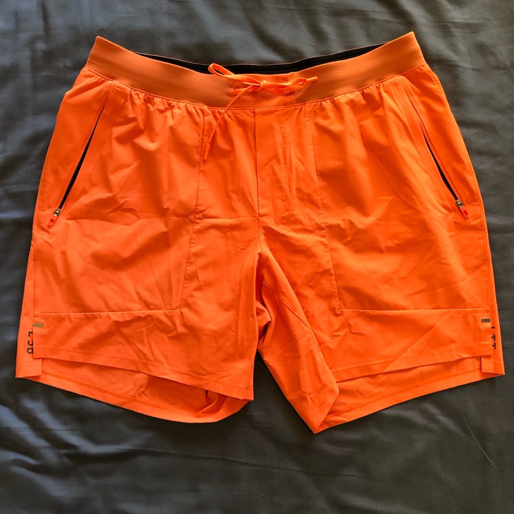 Men's Orange Athletic Shorts